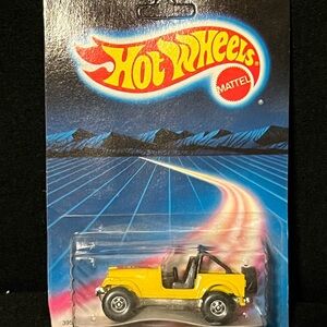 1980s Hot Wheels Trailblazer Jeep CJ-7 Yellow w/ BW #3954 Sealed Toy Car